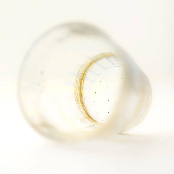 아데리아 핸드메이드 드링킹 록스 유리 소용돌이 노란색 패턴 300ml