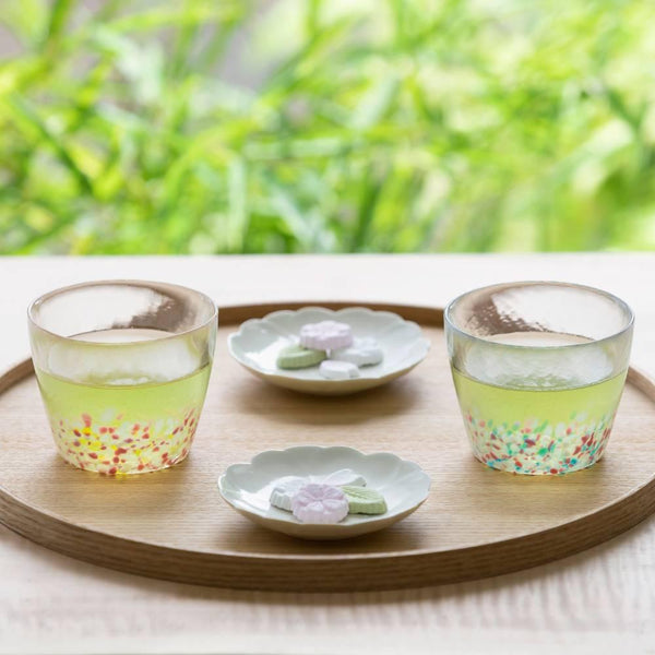 아데리아 수제 사쿠라 디자인 술잔 190ml (페어세트)