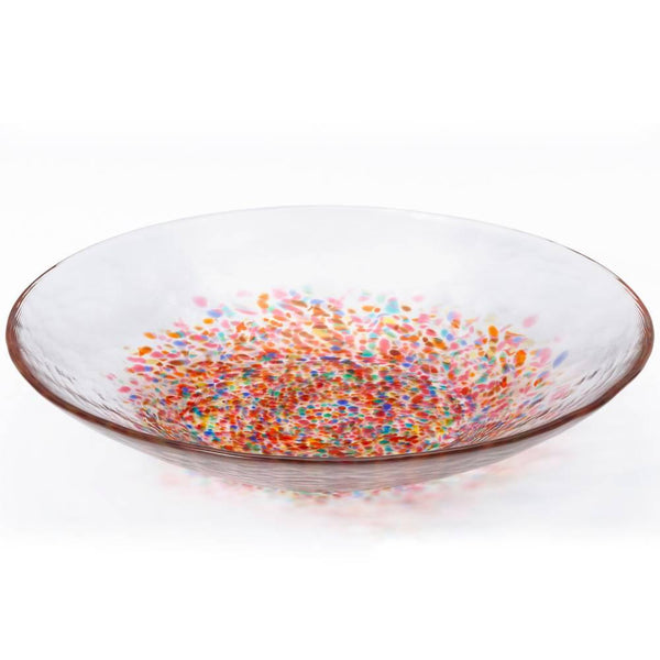 아데리아 대형 유리 서빙 접시 레드 불꽃놀이 디자인 230mm