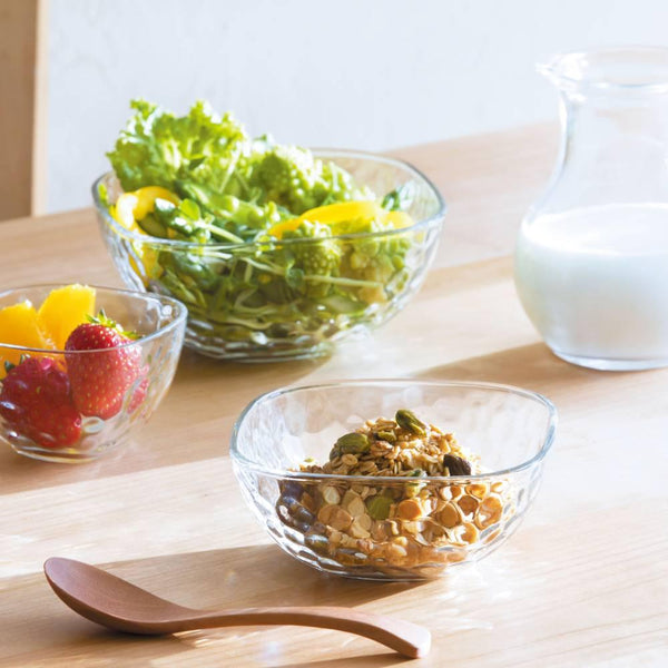 아데리아 사각 그릇 미디엄 딤플 유리 서빙 접시 137mm