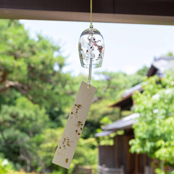 Aderia 전통 유리 푸린 바람 차임 춤추는 고양이 디자인
