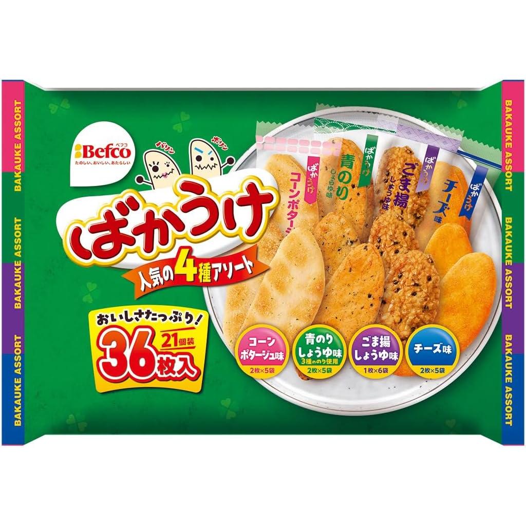 Befco 바카우케 센베이 센베이 4가지 맛 모듬 36개입