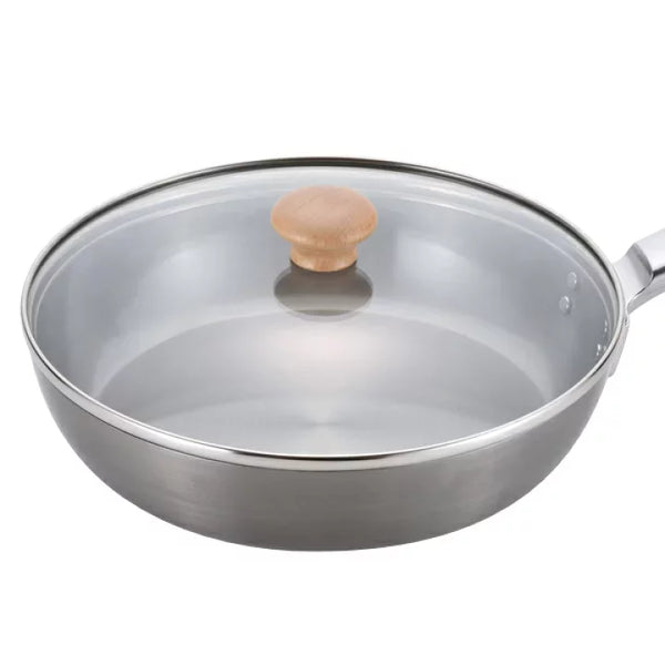 치토세 유도 철 프라이팬 유리 뚜껑 24cm