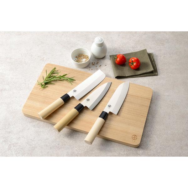 치토세 일본식 칼 3피스 세트 나무 손잡이 산토쿠, 나키리 & 데바