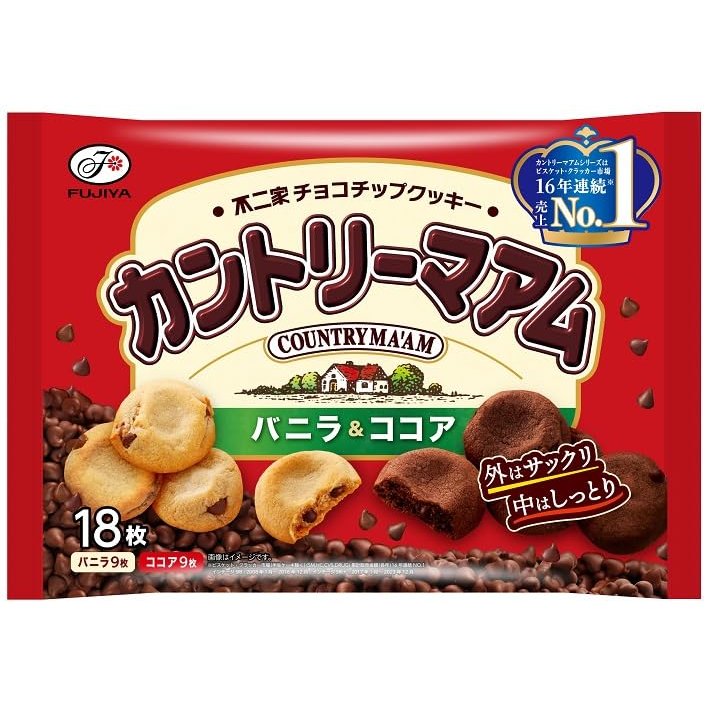 후지야 컨트리 MA'AM 바닐라 & 코코아 소프트 초콜릿 칩 쿠키 18ct.