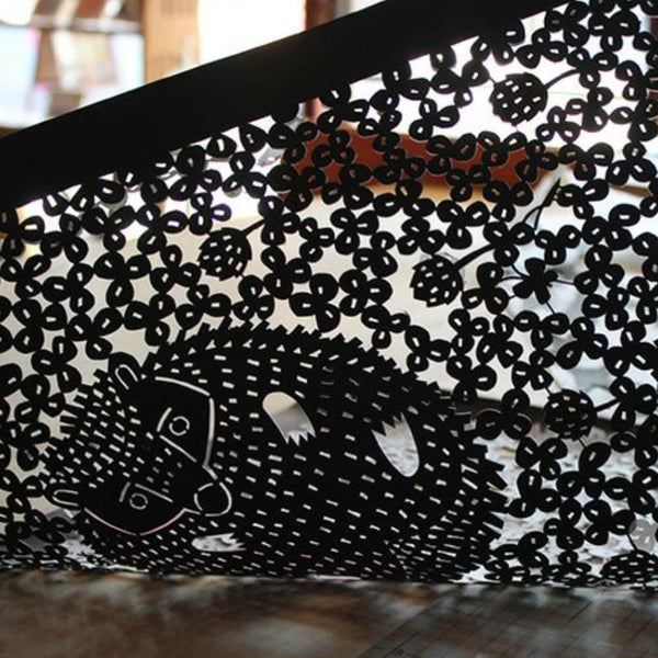 보자기 고슴도치 디자인 그린 코튼 보자기 책 표지 50cm