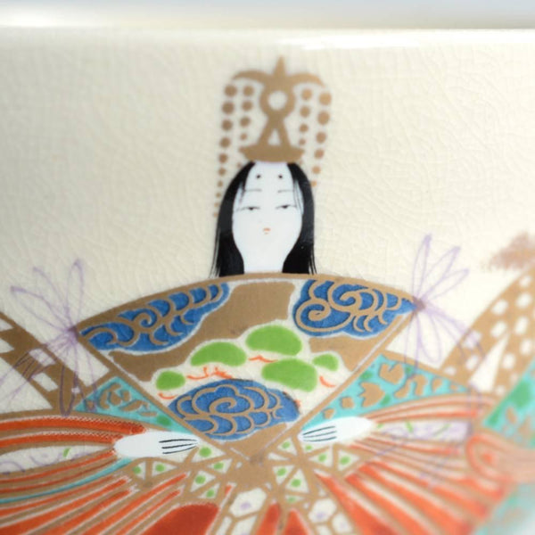 수제 차완 화이트 닌교 인형 디자인 말차 컵 일본 차 그릇