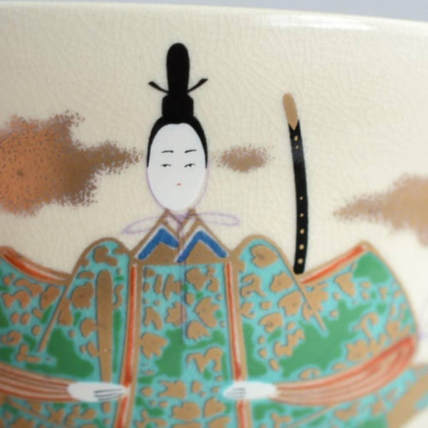 수제 차완 화이트 닌교 인형 디자인 말차 컵 일본 차 그릇