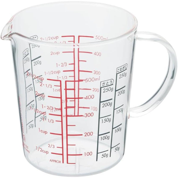 Hario Heat-Resistant Glass Microwaveable Measuring Cup 500ml