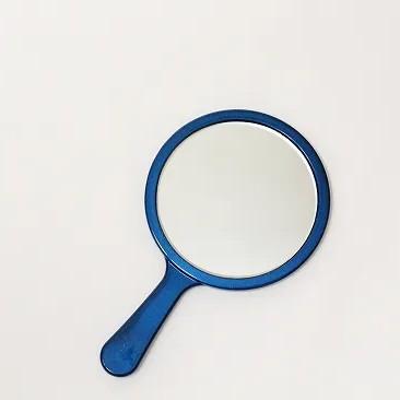 인디고 블루 래커 손거울 초승달 디자인