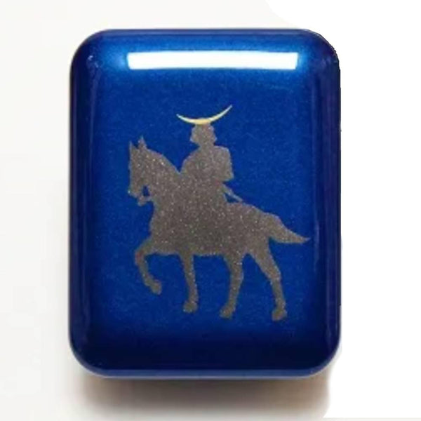 남색 래커 작은 케이스 말을 탄 사무라이 디자인