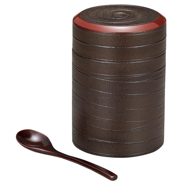 Isuke 수제 옻칠한 나무 커피 상자(숟가락 포함)
