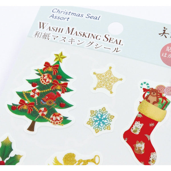 Kamiiso Washi 마스킹 인감 크리스마스 스크랩북 스티커 천사 테마