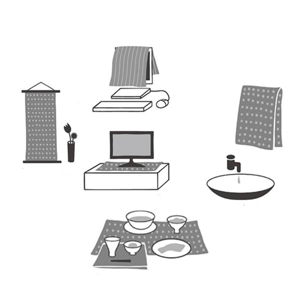 케네마 후로시키 시치텐하키 미디엄 레드 코튼 보자기 90cm