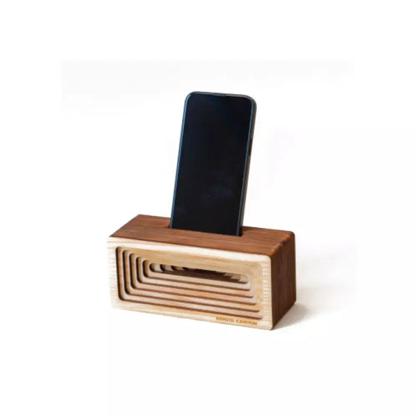 Kinote Canyon Powerless Sugi Cedar Wood 스피커 및 스마트폰 스탠드