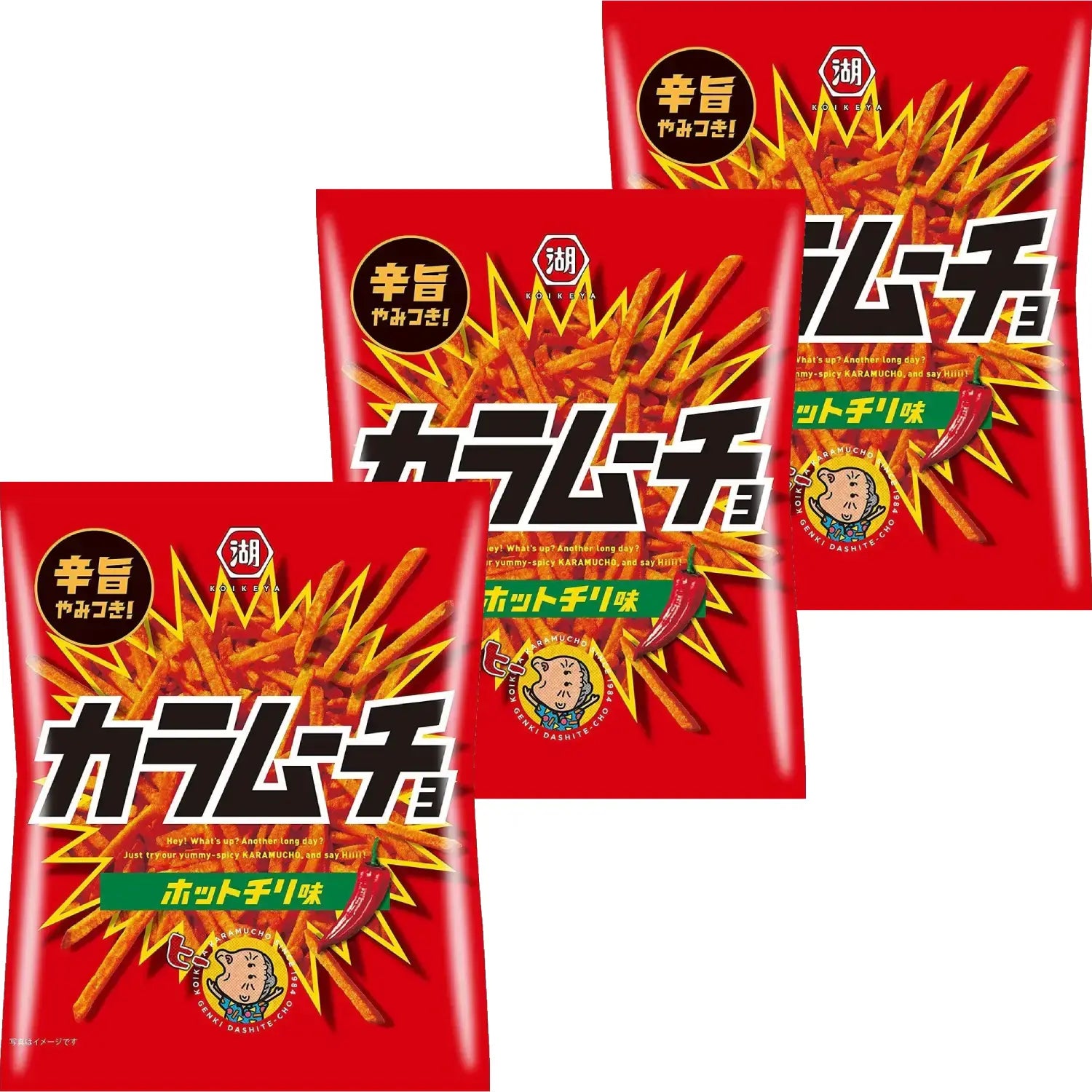 코이케야 카라무초 핫칠리 매콤 감자스틱 90g (3팩)