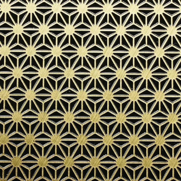 럭셔리 황동 코스터 일본 디자인 아사노하 잎 패턴 Φ8.6cm