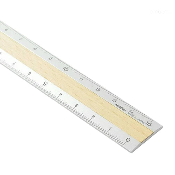 Midori 금속 및 목재 미터법 자 15cm 42257006