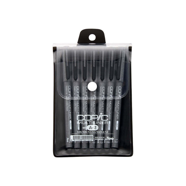 Copic 멀티라이너 마커 세트 검정 가는 선 정밀 드로잉 펜 7개