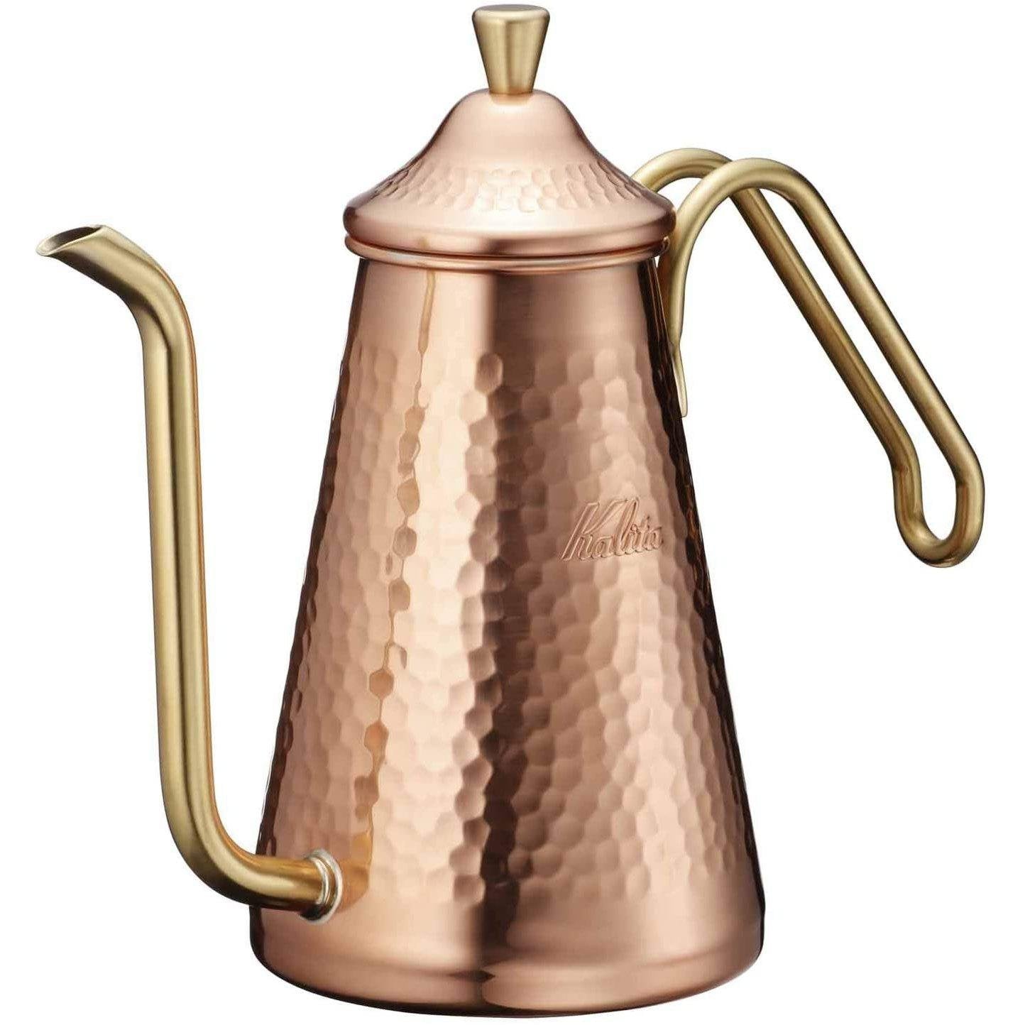 칼리타 구리 구즈넥 주전자 슬림 핸드 드립 커피 포트 700ml