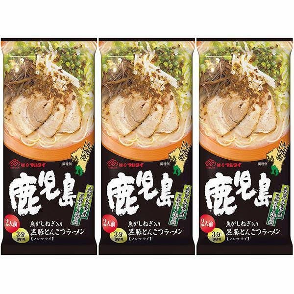 마루타이 가고시마 구로부타 돈코츠 인스턴트 라면 (3팩)
