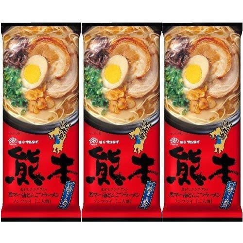 마루타이 구마모토 마유 흑마늘기름 돈코츠 인스턴트 라면 3팩