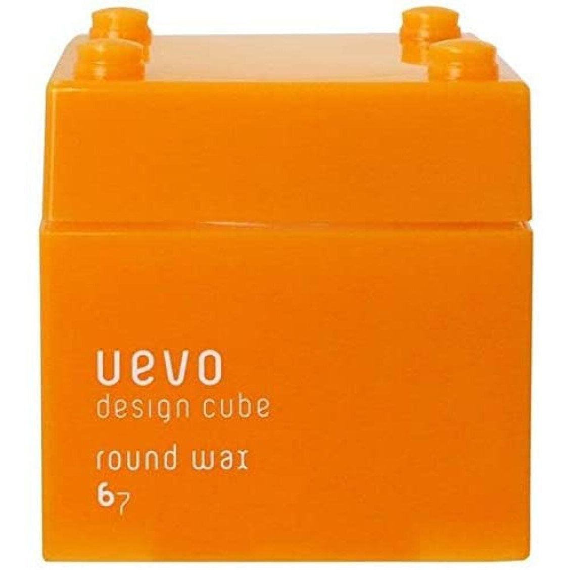 Uevo 디자인 큐브 라운드 헤어 왁스 플렉서블 홀드 내추럴 피니시 80g