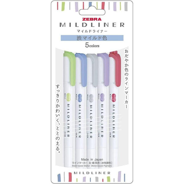 Zebra Mildliner 형광펜 마커 우아한 색상 WKT7-5C-NC-N
