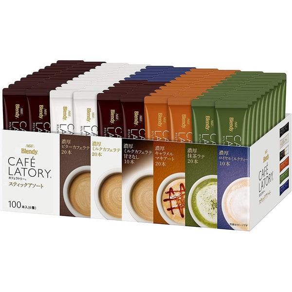 AGF 블렌디 카페 라토리 인스턴트 티 및 커피 모음 상자 100스틱