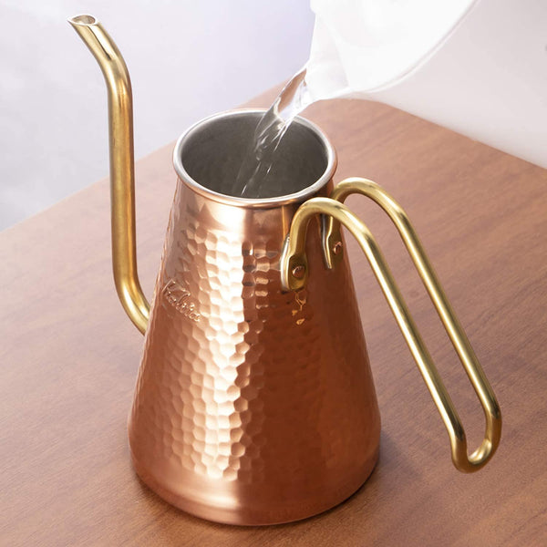 칼리타 구리 구즈넥 주전자 슬림 핸드 드립 커피 포트 700ml