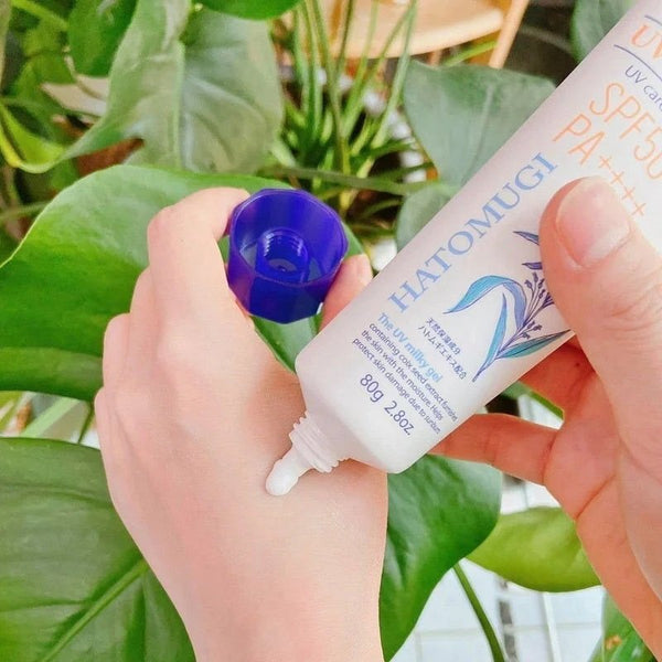 하토무기 레이하쿠 선스크린 더 UV 밀키 젤 SPF50+ 80g