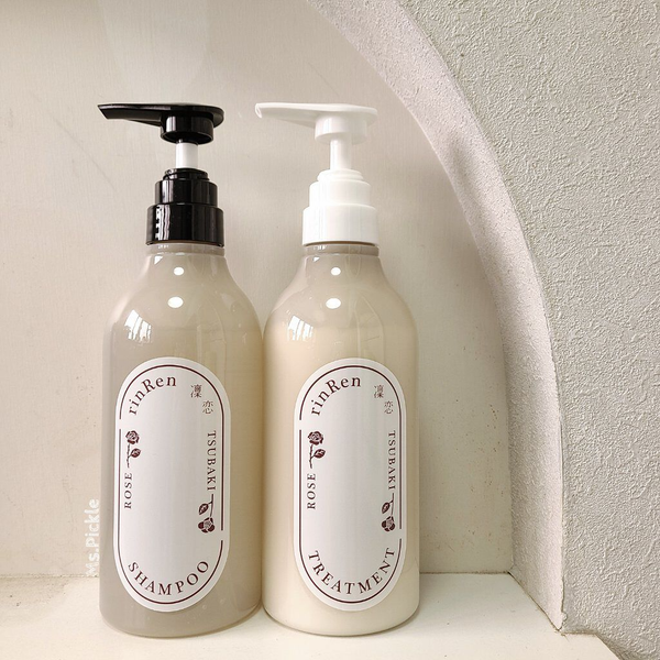 린렌 샴푸 로즈 앤 츠바키 비건 헤어 리페어 샴푸 480ml