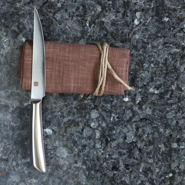 사타케 올 메탈 스테이크 나이프 다마스커스 스틸 블레이드 120mm