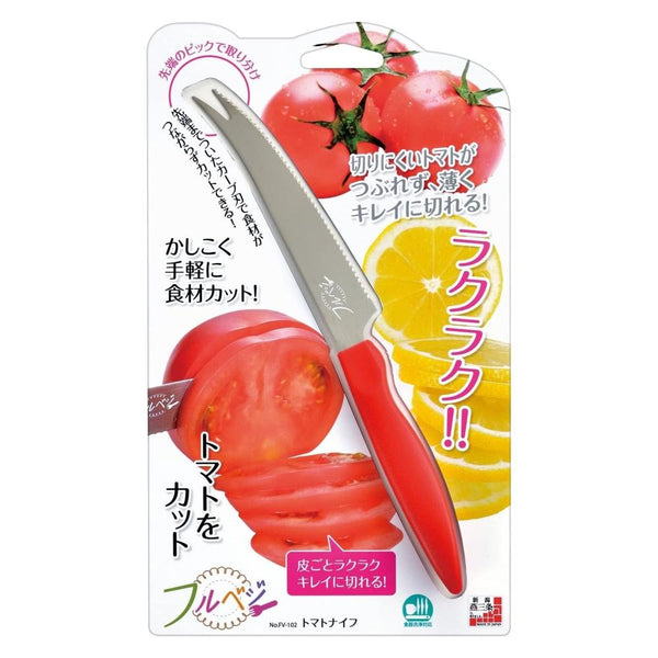 시모무라 곡선 톱니 모양의 바 나이프 토마토 & 치즈 갈래 나이프 230mm