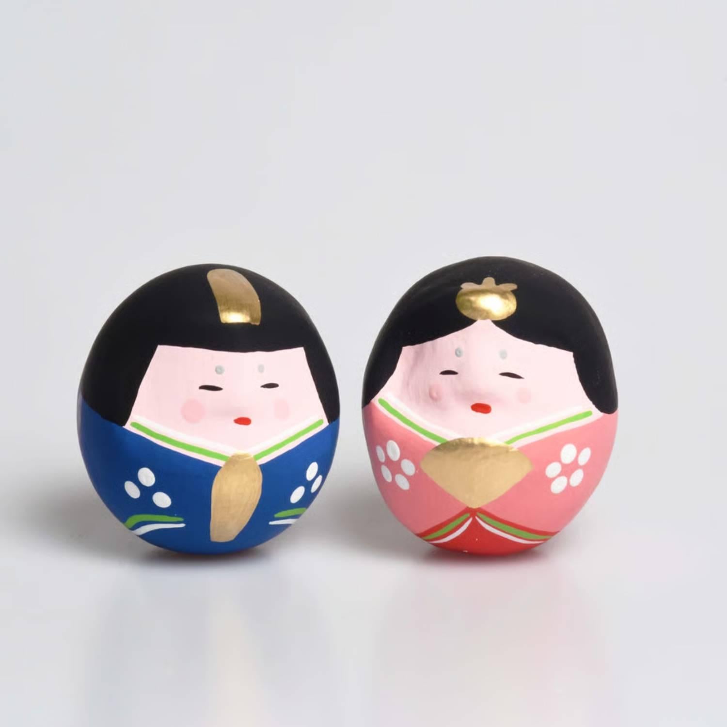 시라카와 다루마 히나 마츠리 페어 다루마 인형 세트 4.5cm