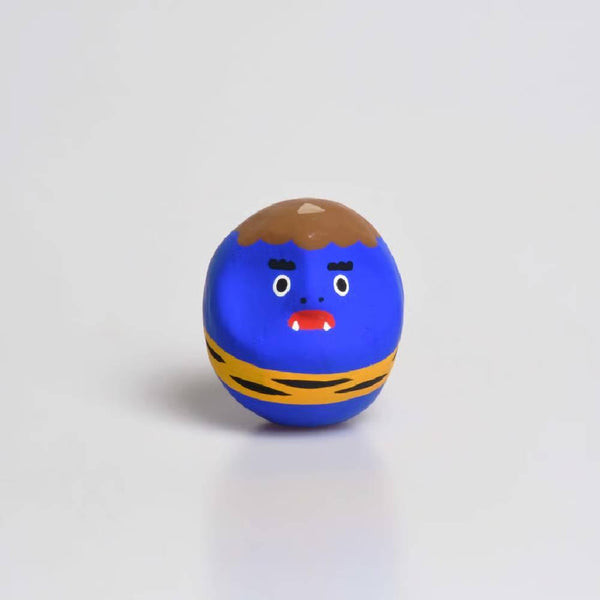 시라카와 다루마 악마 블루 오니 다루마 인형 행운의 부적 4.5cm
