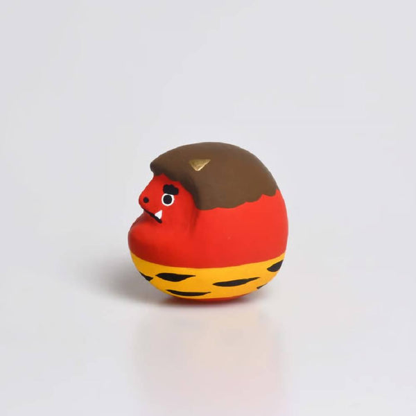 시라카와 다루마 악마 레드 오니 다루마 인형 행운의 부적 4.5cm