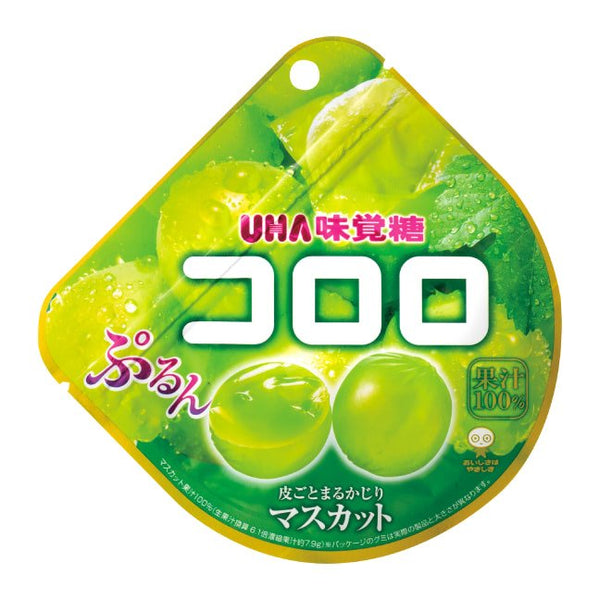 UHA 미카쿠토 코로로 화이트 머스캣 포도 구미 캔디 48g