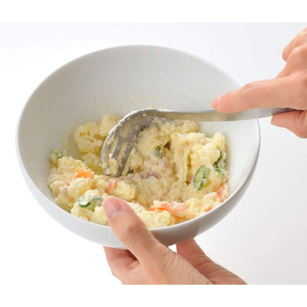 Uchicook 감자 으깨기 소형 스테인레스 스틸 매싱 포크 18cm