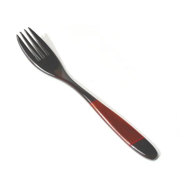 우루시 옻칠한 나무 포크 경량 칼 붙이 블랙 & 레드