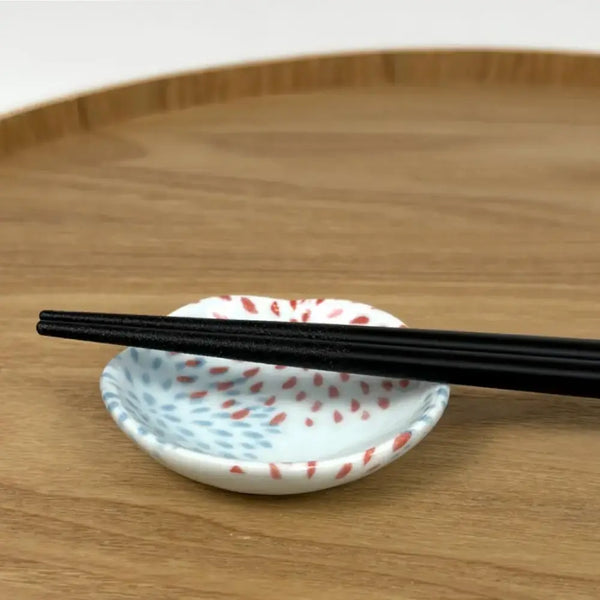 와카사 옻칠 젓가락 미노야키 작은 접시 불꽃 23ct