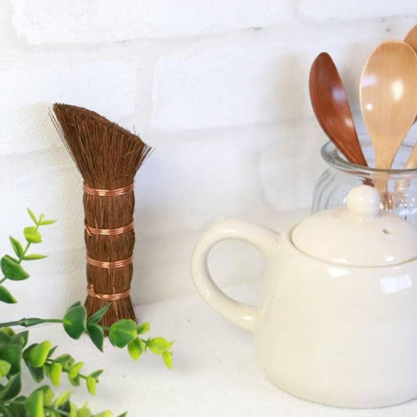 수제 생분해성 팜 섬유 접시 수세미 14cm