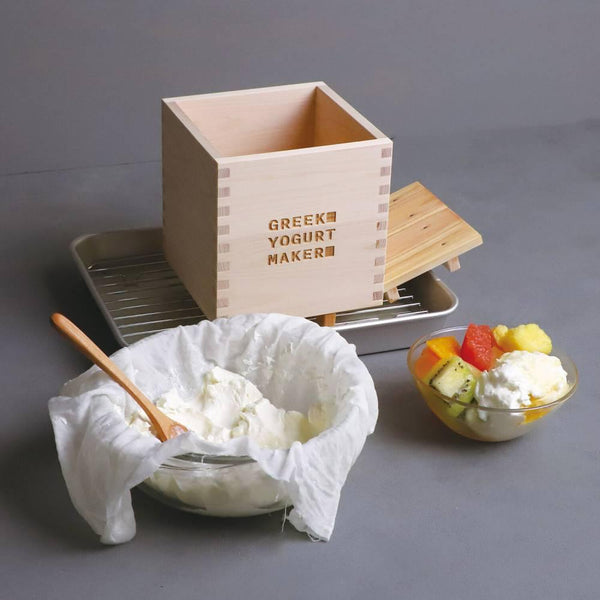 편백나무 여과기 그릭요거트 제조기&스트레이너 세트 1.5L