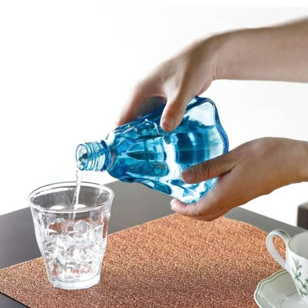 후지산 모양 유리병 워터 서버 캡 포함 400ml