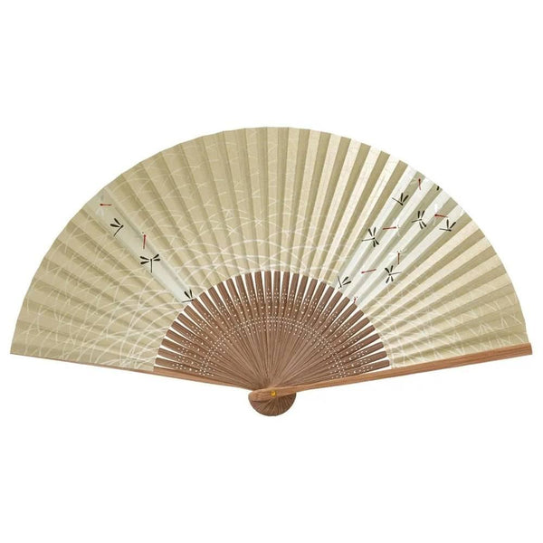 Yamani 잠자리 디자인 골드 Sensu 휴대용 접이식 팬 21.5cm