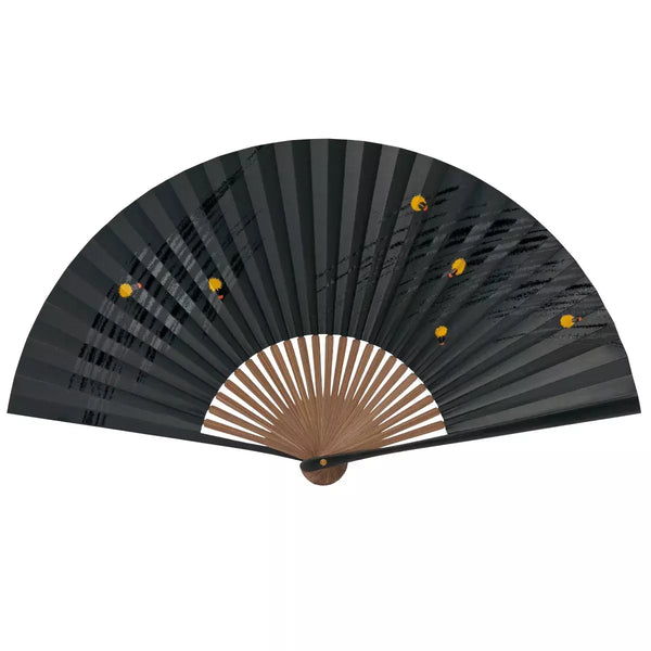 Yamani 반딧불 디자인 블랙 센수 휴대용 접이식 팬 22.5cm