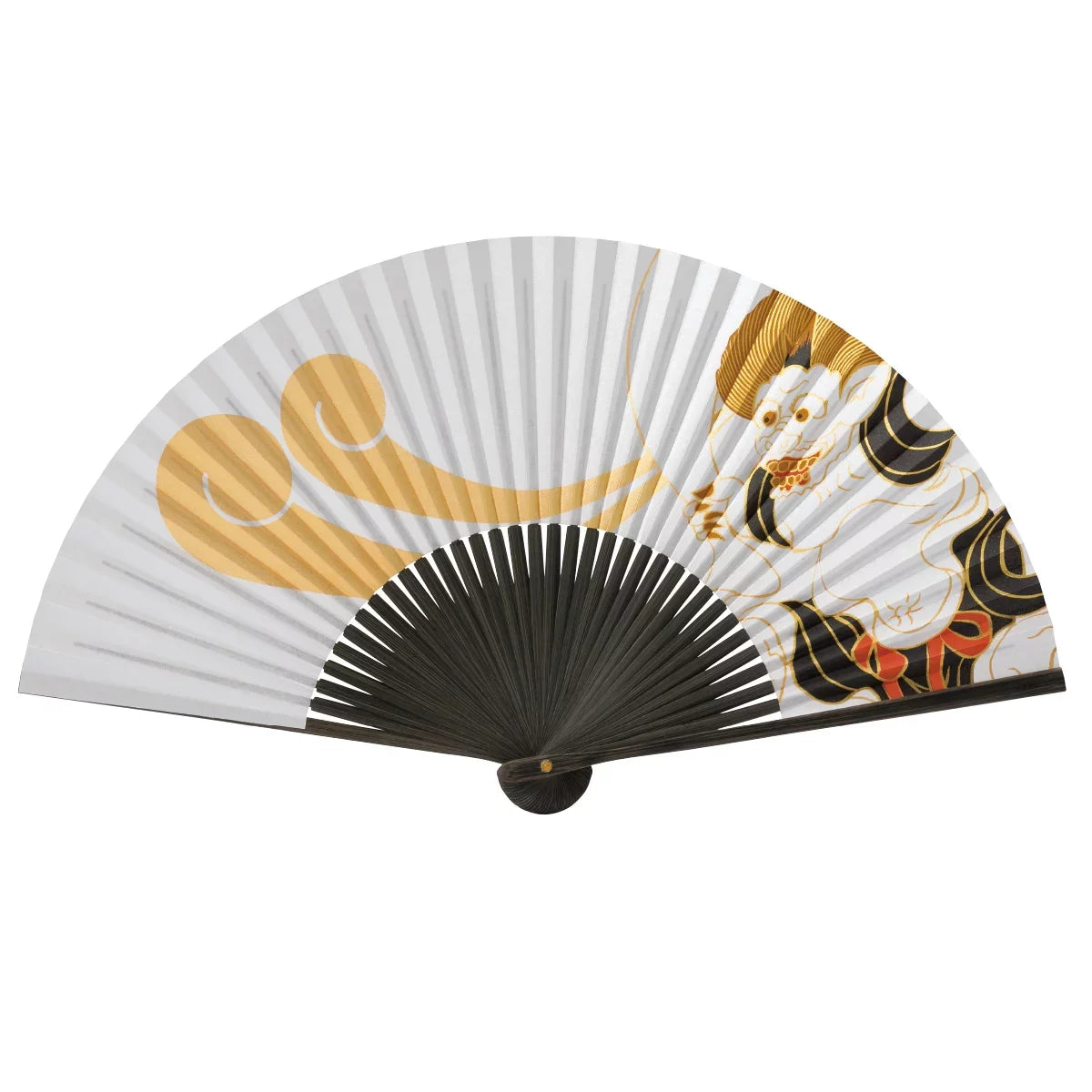 Yamani Fujin 바람의 신 디자인 일본 Sensu 접는 팬 21.5cm