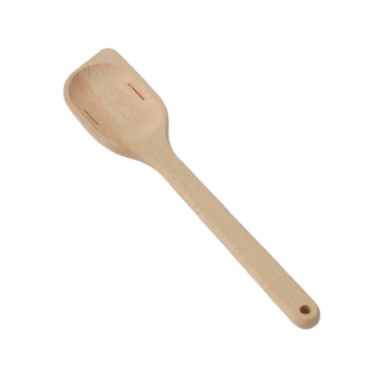 2 in 1 나무 요리 주걱과 계량스푼 표시 29.5cm