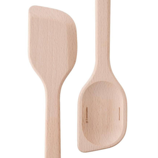 2 in 1 나무 요리 주걱과 계량스푼 표시 29.5cm