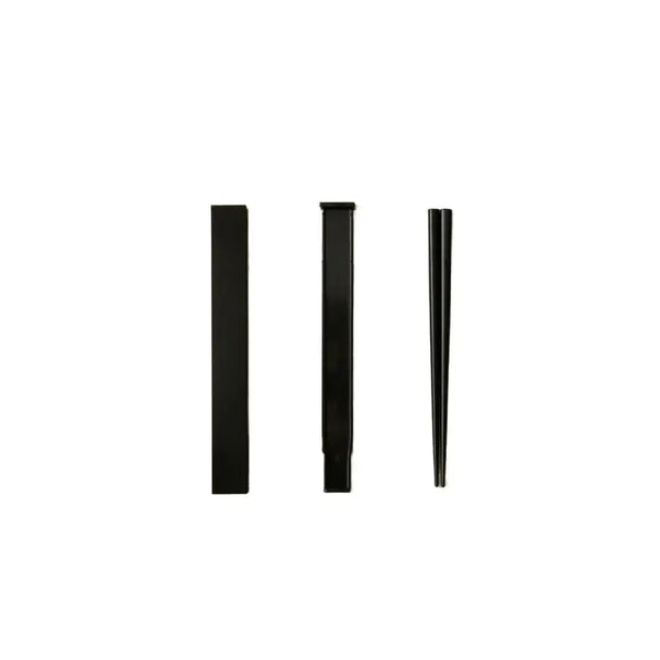 365methods 블랙 미끄럼 방지 나무젓가락 세트(케이스 포함) 18cm
